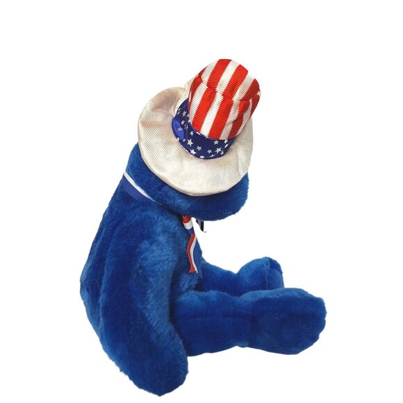 Ty Beanie Buddies SAM Bear Blue Plush Uncle Sam Hat Patriotic 4th July 15" - Picture 2 of 7